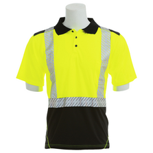 9100SBSEG SEGMENTED CL 2 SHORT SLEEVE BLACK BOTTOM POLO