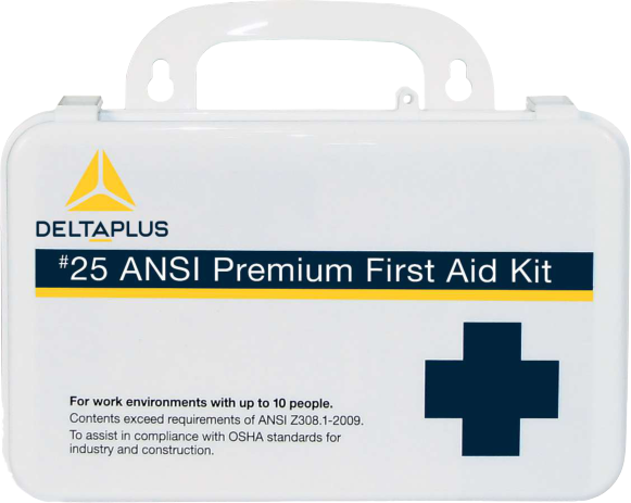 ANSI 25 PREMIUM FIRST AID KIT PLASTIC BOX - Product - Delta Plus