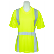 7006 WOMEN CL 2 SEGMENTED HI-VIZ V-NECK TEE
