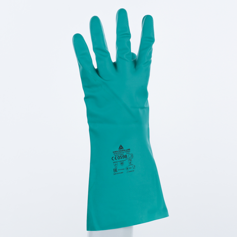 Guante Delta Plus En Nitrilo Verde Con Flock Nitrex VE801 - Grupo VID