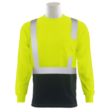 9007SB CL 2 MESH LONG SLEEVE BLACK BOTTOM TEE